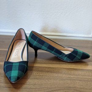 Sole Society Plaid Kitten Heels